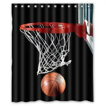 

Basketball Easy Score Shower Curtain Waterproof Bathroom Decor Polyester Fabric Curtain Sets with Hooks