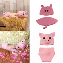Accessoires de photographie pour nouveau né, tenue rose en Crochet, 2 pièces/ensemble