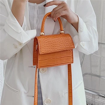 

Women's Small Bag Women's PU Leather Shoulder Strap Crocodile Handbag Women Handbag Brand Designer Evening Bag Sac A Main