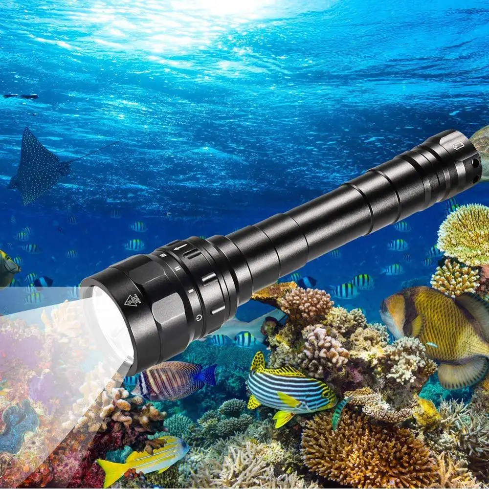 DF30 Дайвинг 18650 светодиодный фонарик Cree XPL 3100lm мощный фонарь подводный прожектор IPX8 водонепроницаемый фонарь