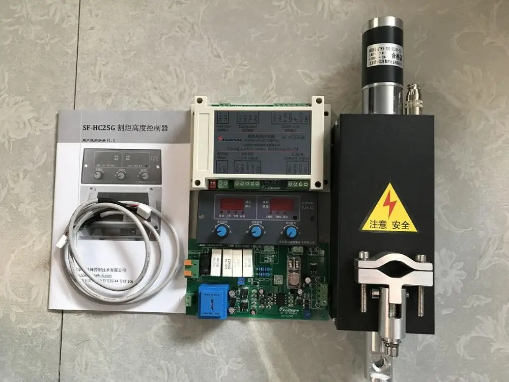 

CNC THC Plasma Cutting Torch Height Controller SF-HC25G with THC Lifter JYKB-100-DC24V-T3