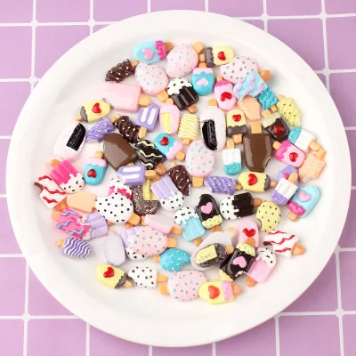 2019 Miniature Mini Food Fruits and Vegetables Kitchen Toys Resin Food Popsicle Ice Cream Tree Toy for Doll Children Kids Toys