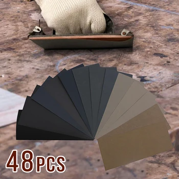 

48pcs/Set Wet Sandpaper For Wood Furniture Grinding And Polishing 320~100000grit High Efficient Grinding Fast Heat Dissipation