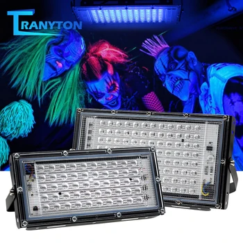 LED UV 투광 조명 자외선 형광 무대 램프, EU 플러그 포함, 파티 블랙라이트, 395nm