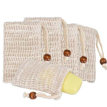 

5Pcs Sisal Hemp Soap Bag Bubble Blister Mesh Foam Maker Double-layer Soap Net Foaming Easy Bubble Linen Mesh Bag Bath Clean Tool