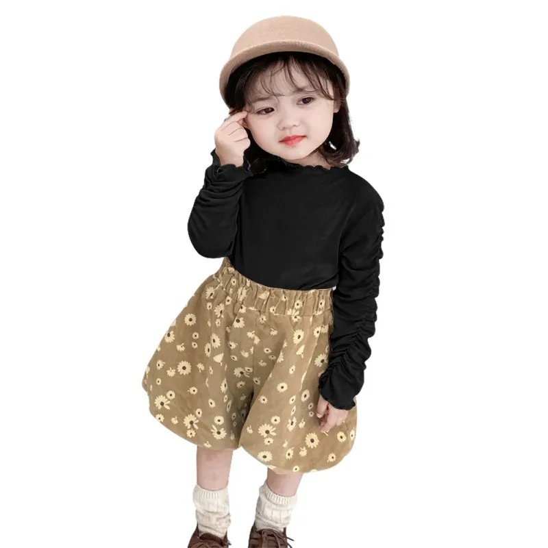 여아 및 남아용 어린이 의류, 캔디 컬러 하의,  캐주얼 언더코트 셔츠, 긴팔 풀오버, 2021 가을, 1-7y