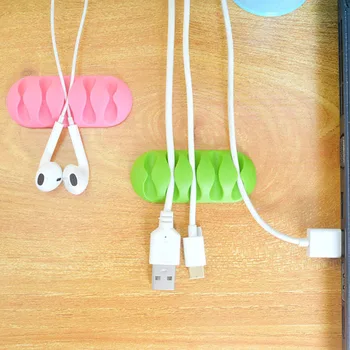 

2pcs Silicone Cable Holder Cable Organizer Flexible USB Winder Management Clips Holde For Mouse Keyboard Earphone phoner charger