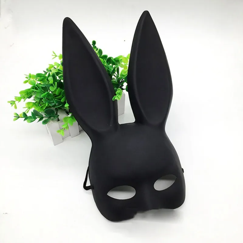 

Women Girl Sexy Rabbit Ears Mask Cute Bunny Long Ears Bondage Mask Halloween Masquerade Party KTV Cosplay Costume Props