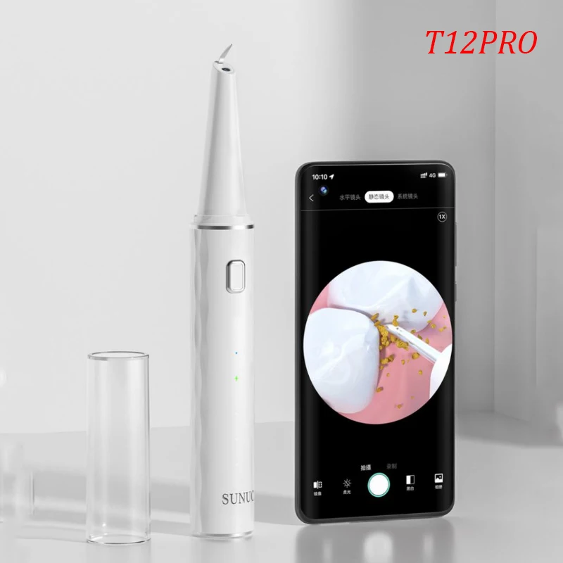 Youpin Sunuo Smart Visual Ultrasonic Dental Scaler T12 pro Calculus Removal HD Endoscope Efficiently Cleans Teeth Works With App 