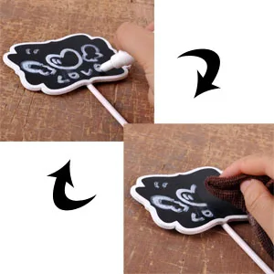 

50pcs Mini Rectangle Chalkboard Blackboard Seat Stand Message Board Labels Name Plates Place Holder Wedding Table Party Decor