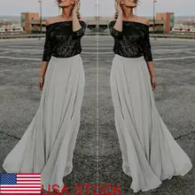 Женское шифоновое длинное платье макси в стиле бохо, Женская пляжная плиссированная длинная юбка, плиссированная сарафан, однотонная Удобная плиссированная юбка