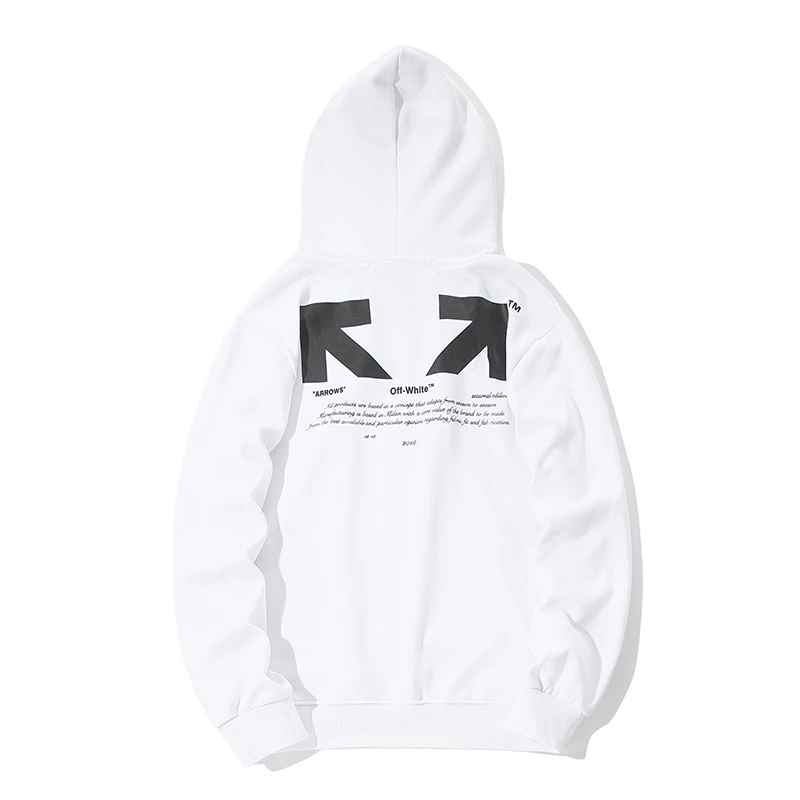 19ss Off-White OW "03" стрела для мужчин и женщин для влюбленных Осень Зима хип хоп хлопок мода уличная куртка с капюшоном Толстовка
