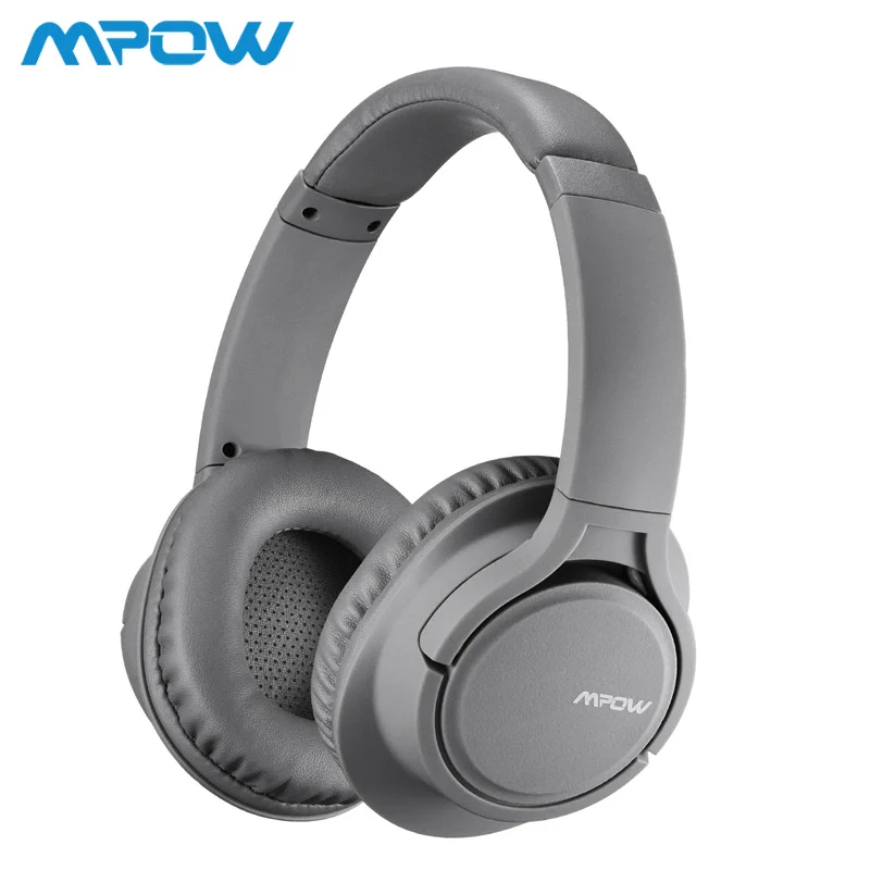 Mpow H7 беспроводные/проводные наушники Bluetooth гарнитура с микрофоном для планшета, телевизора, ПК, мобильных телефонов с мягкими протеиновыми амбушюрами - Цвет: Grey