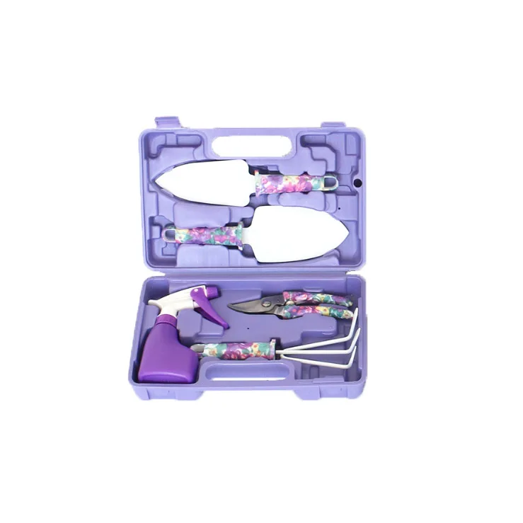 Purple 5 piece set 5 шт./10 шт.(каждый набор) цветы в горшках посадка Садоводство высадка Инструменты Мини садовый набор инструментов темно-зеленый/Фиолетовый - Цвет: Purple 5 piece set
