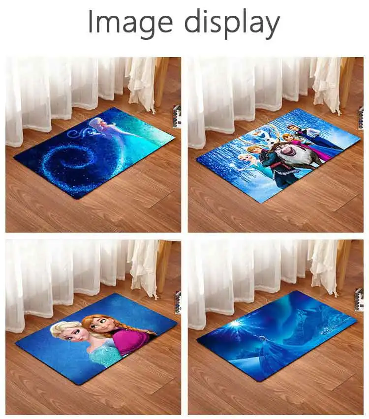 Hot Frozen Princess Anna Elsa 7 style Household Carpet Cartoon Bedroom Door Bathroom Slip-proof Cushion Water-absorbing Footpad