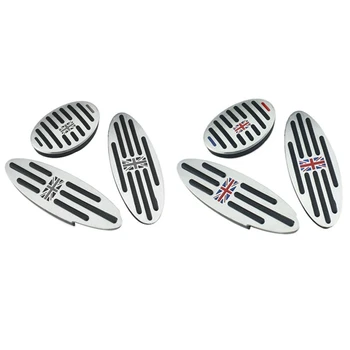 

2 Set Car Fuel Clutch Brake Foot Pedal Sticker for BMW Mini Cooper JCW S R55 R56 R60-Silver + Gray & Silver + Colorful