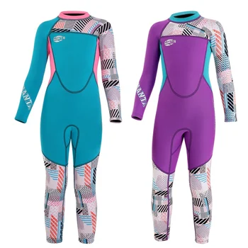 

2.5MM Kids Wetsuit Panda pattern For Neoprene Boys Girls Keep Warm One-piece Long Sleeves UV-proof Swimwear Diving Suit