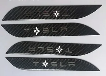 

2X Soft Carbon Fiber Front Doors Kick Padels Strips for 2012-2020 Tesla Model X