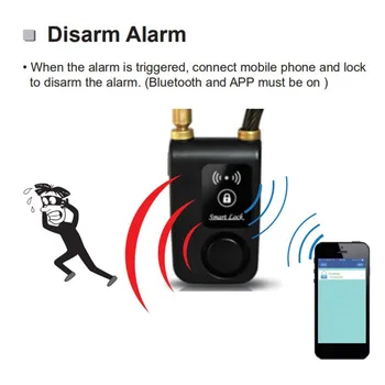

110dB Waterproof Lock, New Smart Phone Control Application, Smart Bluetooth Alarm, Bicycle Lock, Anti-theft External