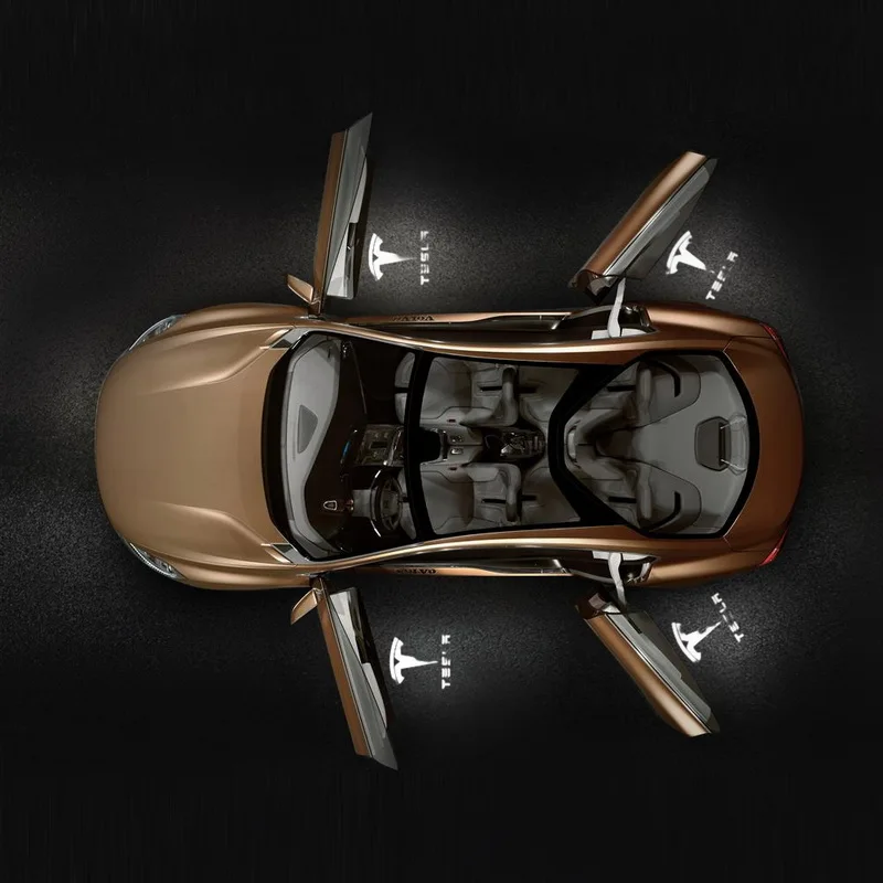 Safego 4 шт. светодиодный проектор для двери Tesla модель S X 3 освещение двери автомобиля логотип Призрак Тень Шаг вежливость приветственные огни