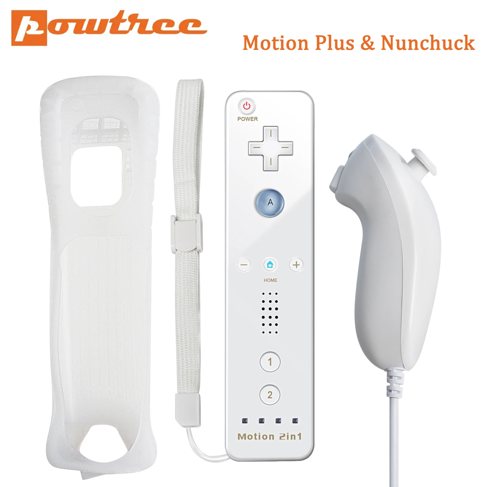 Wireless Gamepad For Nintend Wii Joystick 2 in 1 Joystick Joypad   Optional Motion with  rope protector 