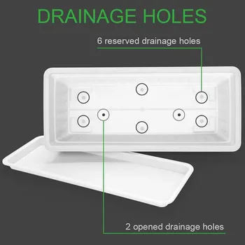 

3 Packs 17 Inches White Flower Window Box Plastic Vegetable Planters, for Windowsill, Patio, Garden, Home Decor, Porch