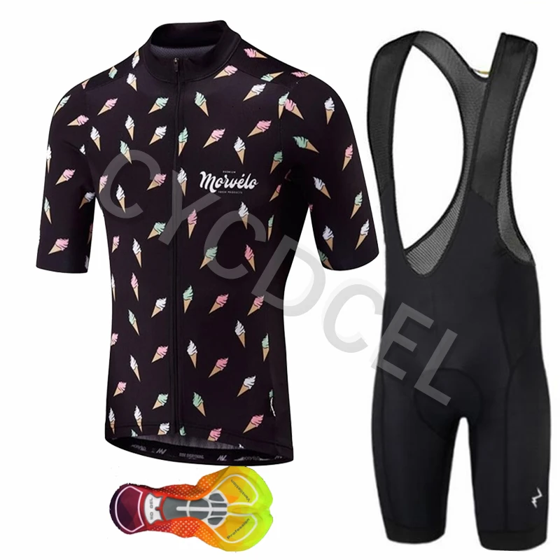 Cycling set 06 Профессиональная команда Morvelo набор Велоспорт велосипед Джерси Комплект Езда на велосипеде костюм Костюмы Maillot Ropa Ciclismo комплект MTB Спортивная 16D гелевая накладка - Цвет: Cycling set 06