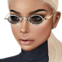 Роскошные Овальные Солнцезащитные очки женские Маленькие стразы рамка bling diamond брендовые Солнцезащитные очки Модные женские оттенки круглые oculos
