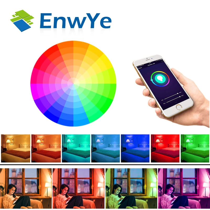 EnwYe WiFi смарт-лампы светодиодный 5 Вт RGB+ WW+ CW E14 AC 110V 240V голосовой пульт дистанционного управления приложение Управление работать с Alexa Google Home