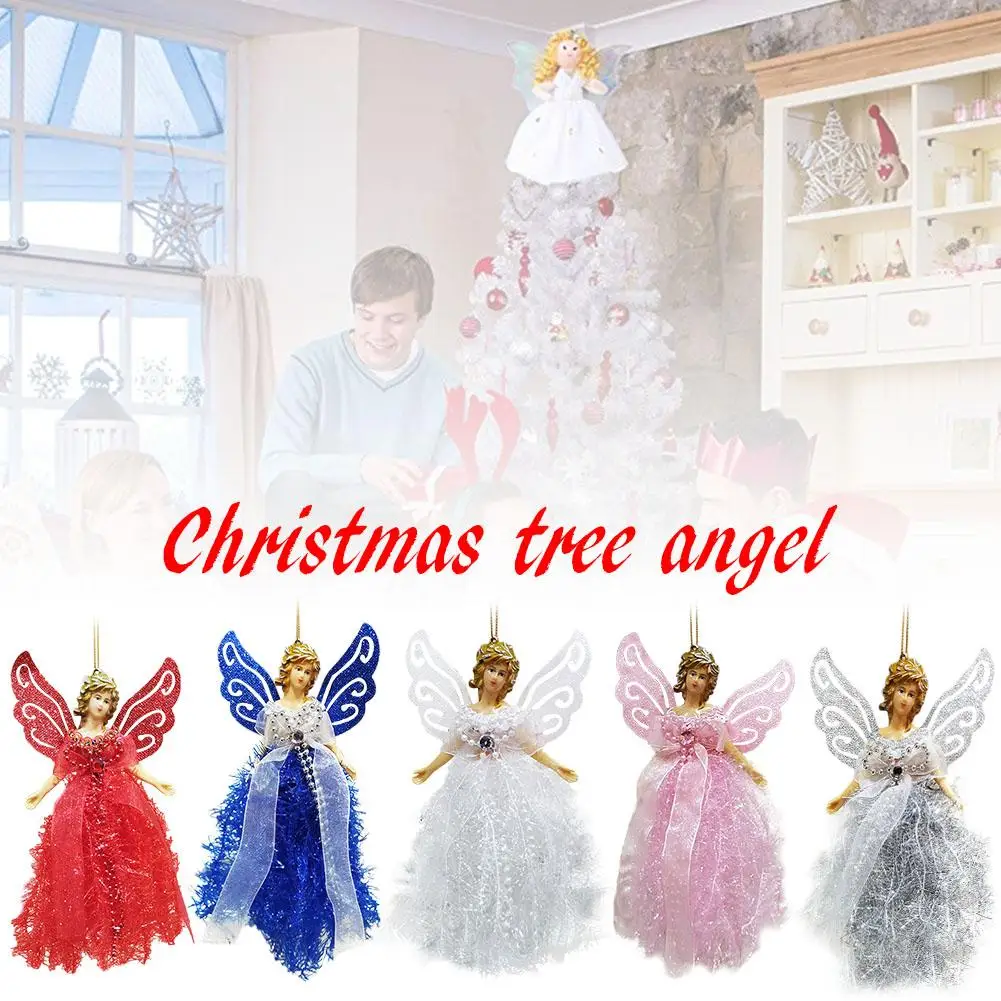5 шт Мини Ангел Рождественская елка кулон Рождественское украшение с серебряными
