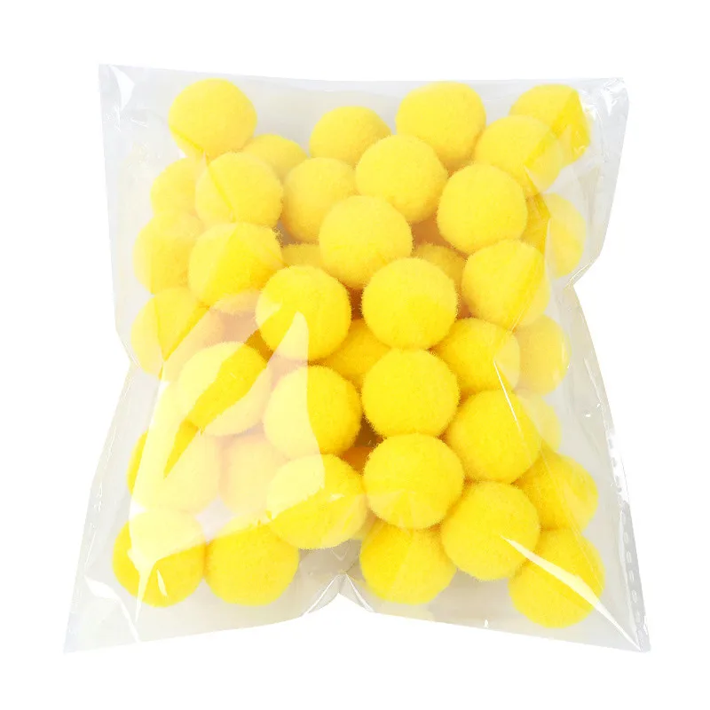 yellow 15 мм 100 шт DIY мягкий пушистый помпон шары для карт шапка одежда мешочек для украшений декоративный помпон новое украшение дома - Цвет: yellow