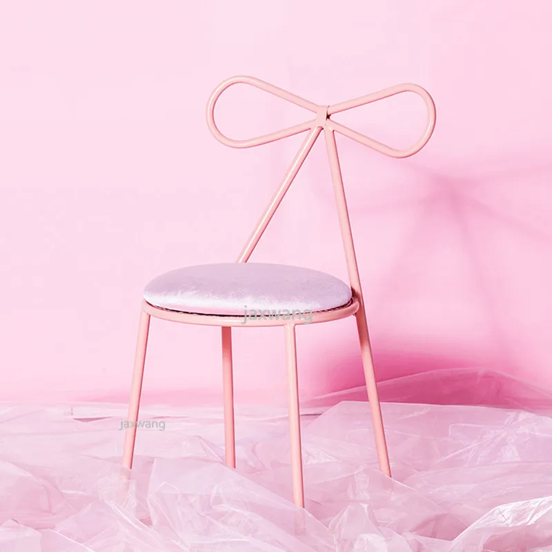 C pink Настраиваемый Модный золотой железный металлический обеденный стул туалетный кофе гостиная зал сад исследование Принцесса Принц мебель - Цвет: C pink