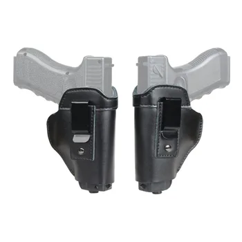 

Soft Leather IWB Concealed Carry Holster for Glock 17 19 26 43 43X 48 Pistol Gun Tactical Inside Waistband Concealment Clip Case