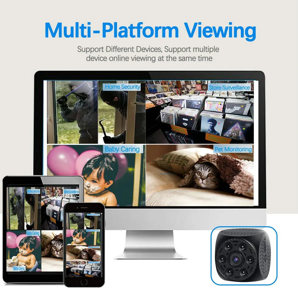 1080P HD мини Wi Fi камера с беспроводным датчиком ночного видения Видеокамера