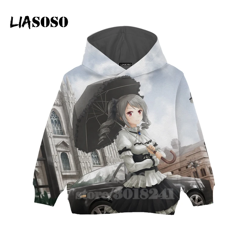 Children 3D Print Idol Master Cinderella Girl Hoodie Kids Anime Sweatshirt Boy Girl Long Sleeve Top Baby Teens Pullover B173-25