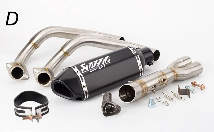 MT-07 мотоцикл Akrapovic Модифицированная выхлопная труба глушитель маленький шестигранный выхлоп MT07 передний раздел FZ07 - Цвет: D