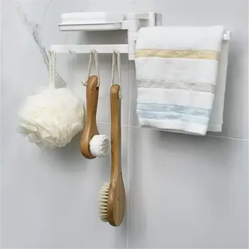 

Bathroom Accessories Kitchen Bathroom Rack Rotating Hook Creative Nail-free Punch-free Wall Hanging Multi-function Towel Rack