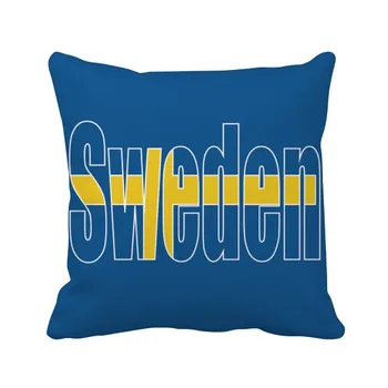 

Sweden Country Flag Name Throw Pillow Square Cover