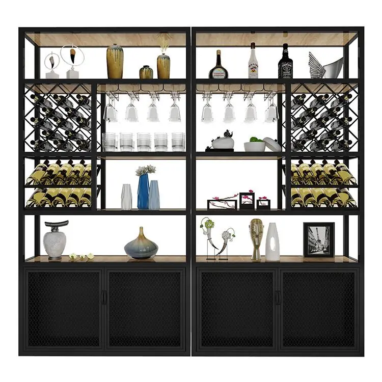 

240cmBake Painting Iron Wine Rack Cabinet Display Shelf Bar Globe for Home Bar Furniture Metal Frame Bottles Wine Rack Holders S