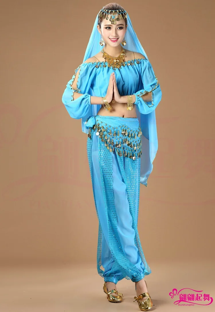 Belly Dance Clothing Indian Dance Costume Dance Exercise Clothing Belly Dance Suit New Style Long Sleeve Lantern Sleeve Set