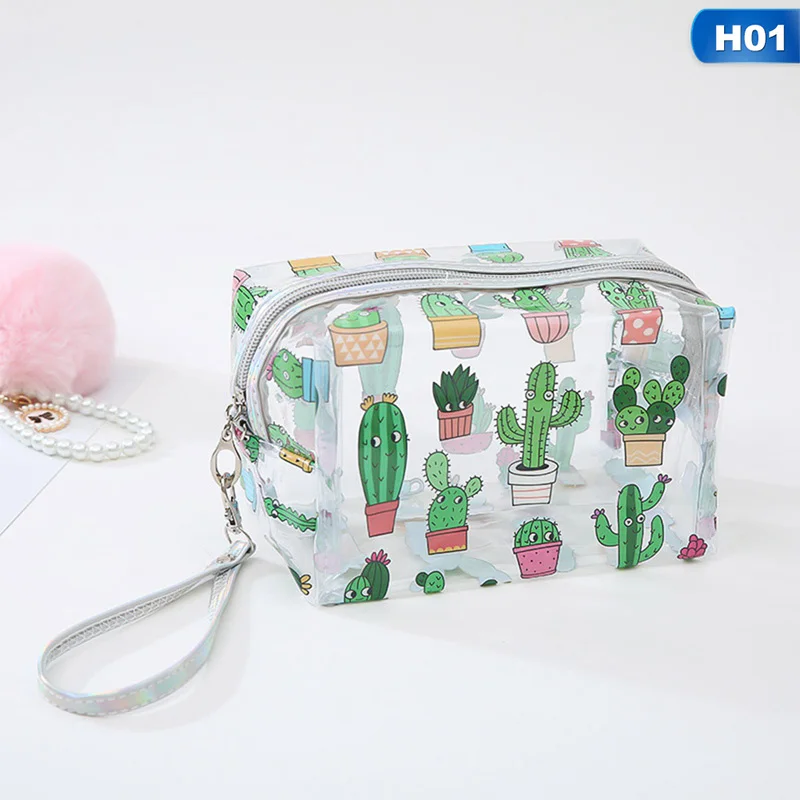 BG3434H01 Прозрачный Кошелек для монет ПВХ Дорожная сумка для макияжа кактус Фламинго сумка в виде ананаса Прямая поставка - Цвет: BG3434H01