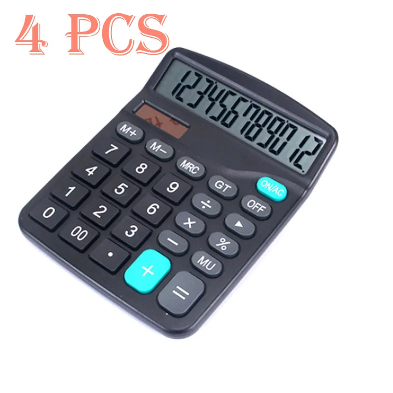 

4pack 12 Digit Desk Calculator Large Buttons Financial Business Accounting Tool M-28 Black color big size buttons