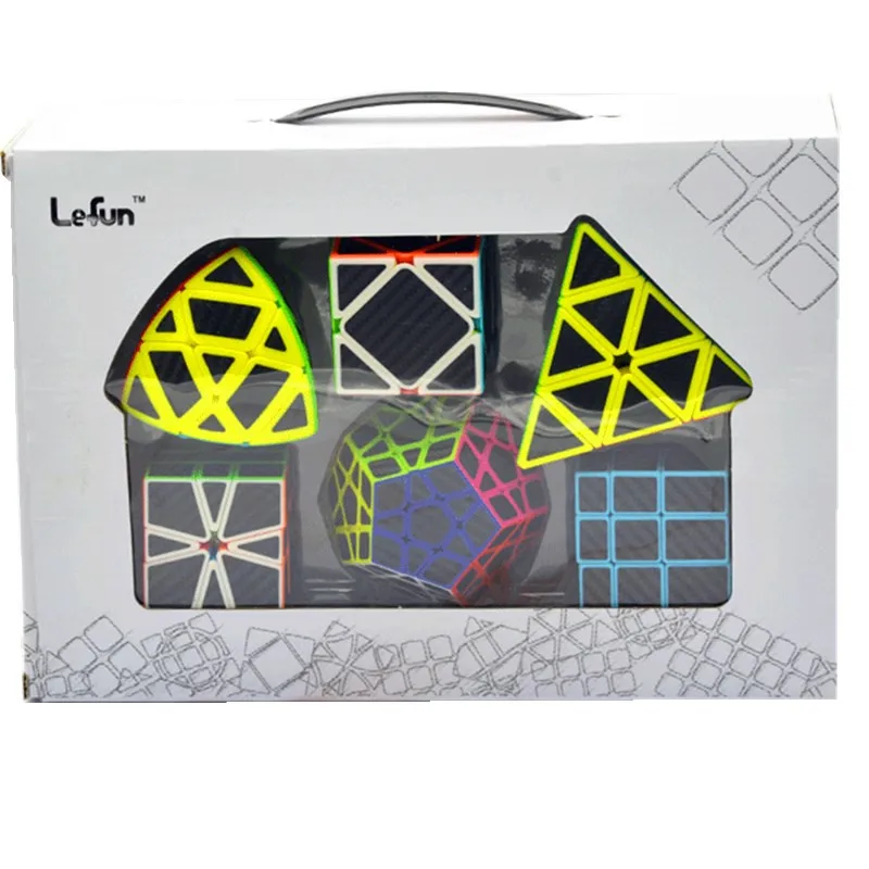 LeFun 3x3x3 углеродного волокна из страз особой формы, набор Magic Cube быстро ультра-гладкой 3x3 Высокое качество Скорость головоломка куб, игрушка для детей, хороший подарок