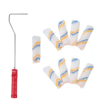 

10pcs Useful Wall Paint Brushes Roller Paint Brush Portable Wall Rolling Brush 360 Degrees Brush for Home Office Room
