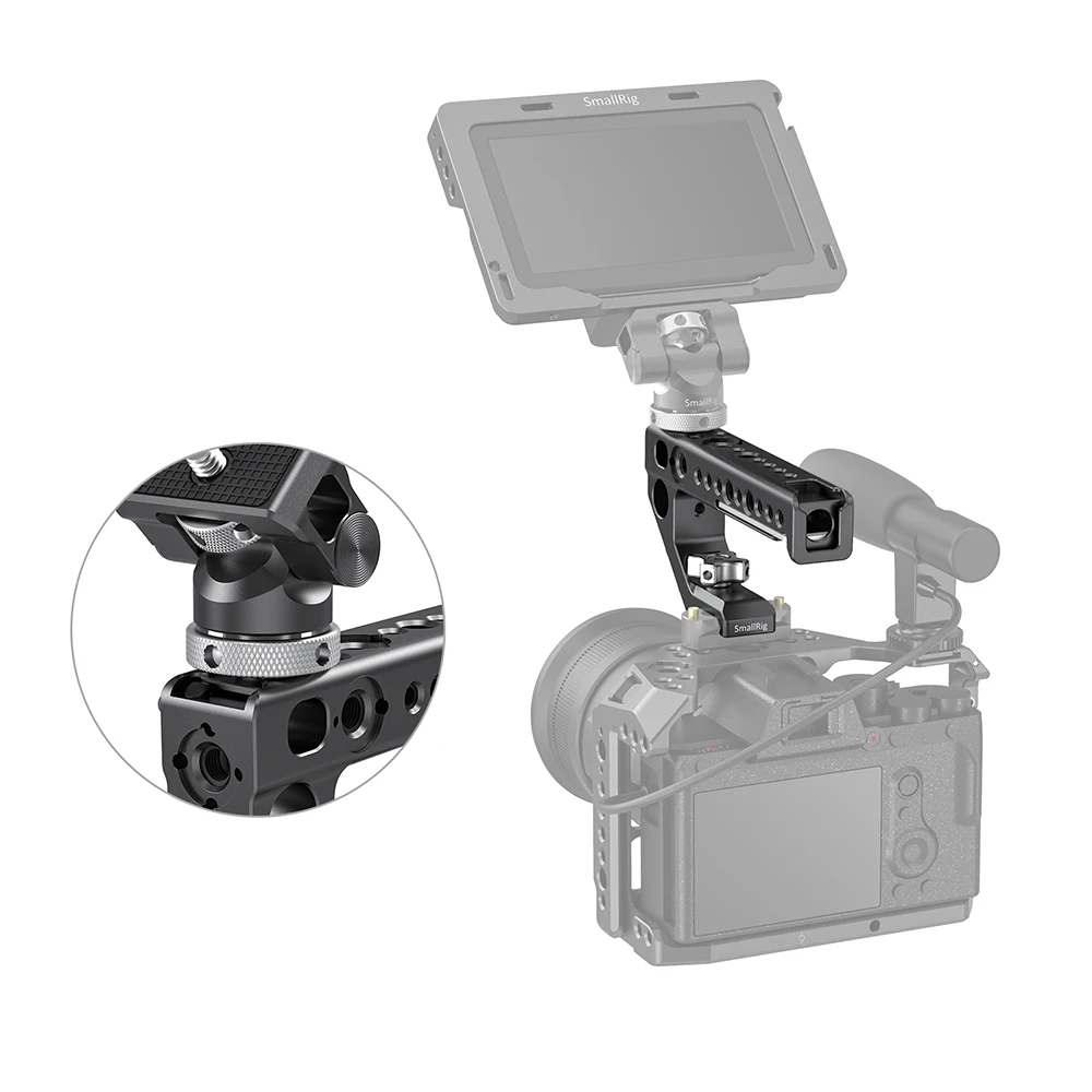 SmallRig DSLR Camera Top Handle Grip Quick Release NATO Top Handle for Sony for Nikon for Canon Feature w/ Cold Shoe Mount 2439