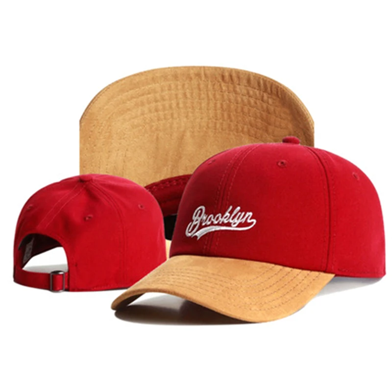 Кепка для мужчин и женщин new Brand dad hat BROOKLYN из искусственной замши хип хоп красная