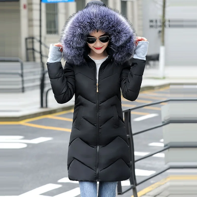 Winter jacket women Winter Female Long Jacket Winter Coat Women Fake Fur Collar Warm Woman Parka Outerwear Down Jacket Coat