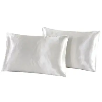 

2× Soft Mulberry Silk Pillow Case Solid Color Pillowcase Cover Chair Seat Decor