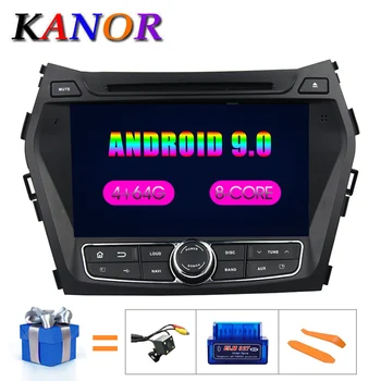 

KANOR 4+32g IPS android 9.0 octa core 2din car dvd for hyundai santa fe ix45 2010 2011 2013 2016 car radio multimedia gps player
