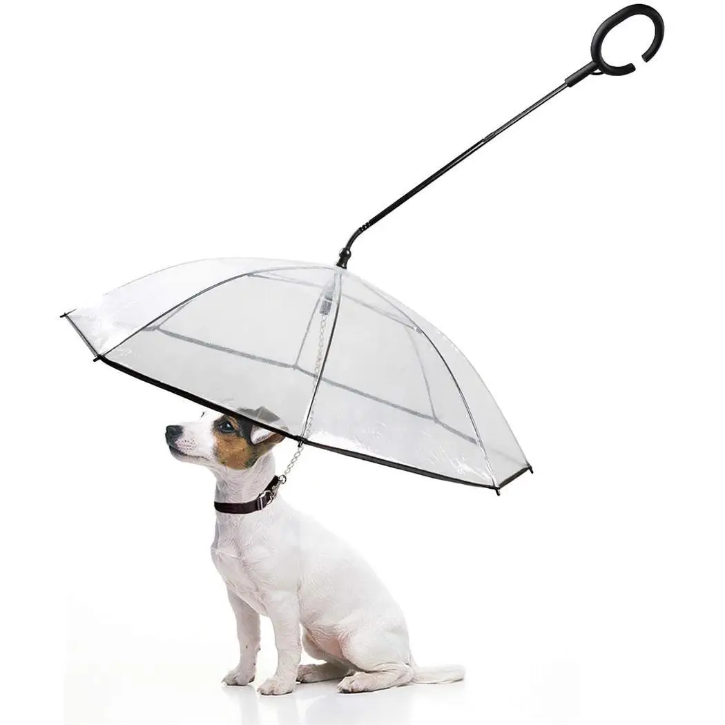 Enjoying Pet Umbrella Dog Umbrella with Leash Snow Proof Rain Proof
